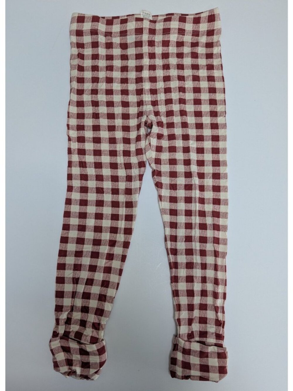 Kate Quinn Bamboo Red Gingham Cuffed Leggings 5Y Peter Rabbit